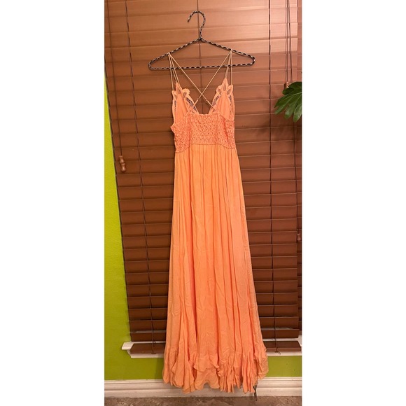 Free People's Adella Maxi in Pretty Peach, XS - Picture 2 of 5